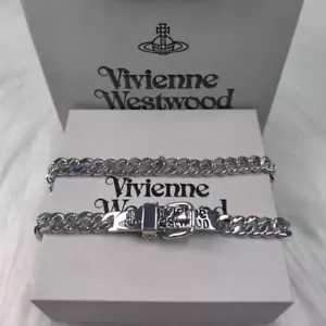 Vivienne Westwood Belt Silver Necklace Chocker With Full Packaging With Gift Box - Picture 1 of 10