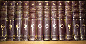 LEATHER Set; ENCYCLOPEDIA LIBRARY!stoddard • COMPLETE! Travel britannica lecture