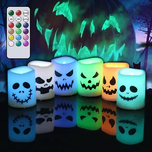 Genswin Halloween Flameless Votive Candles Color Changing with Remote Timer - Picture 1 of 12