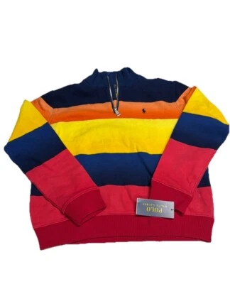 Polo Ralph Lauren Pullover a Rayas Polar Cuarto Cremallera Unisex Algodón-Poliéster. Foto 1 de 4