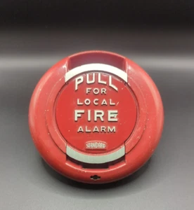 Vintage Shiny, Red Round Standard Fire Alarm Pull For Fire Alarm - Picture 1 of 6