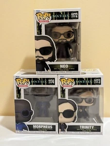 Funko Pop! Matrix Full Set #1172 Neo #1173 Trinity & #1174 Morpheus + Protectors - Picture 1 of 19