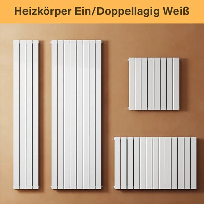 Heizkörper Design Flachheizkörper Horizontal/Vertical Anthrazit Wandheizung Weiß - Bild 1 von 4