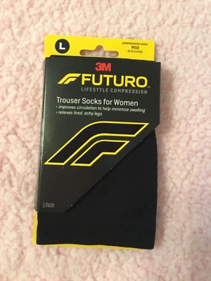 NEW Futuro Trouser Socks For Women Mild Compression 8-15 mmHg Size L - Image 1 of 2