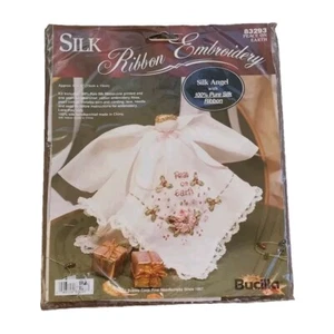 Kit bordado cinta seda Bucilla Silk Angel Peace On Earth 1995 #83293 NUEVO EN CAJA - Imagen 1 de 2