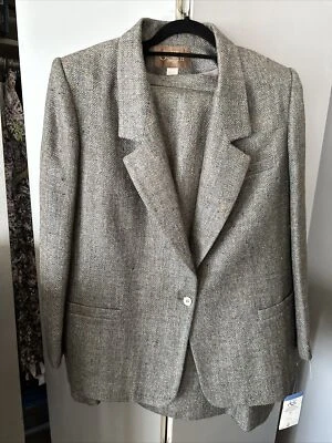 Saville II Vintage 80s 90s tweed Wool blend suit skirt Blazer Jacket nwt usa - Image 1 of 4