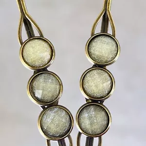 Yellow Glitter Rhinestone Hair Pins for Women Cute Bobby Pin Hair Clip Set of 2 - Picture 1 of 9