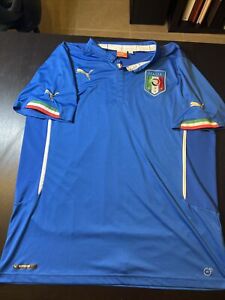 Puma Team Italia Mens Blue Collared Soccer Football Jersey Size XXL