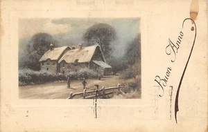 9359) BUON ANNO SCENA RURALE VIAGGIATA DA MILANO NEL 1924 PER BOLOGNA - Bild 1 von 2