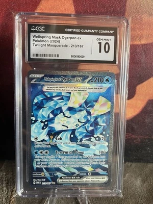 GEM MINT CGC 10 Wellspring Mask Ogerpon ex 213/167 Pokémon Twilight Masquerade - Image 1 of 2