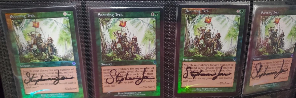 MTG 4 X Scouting Trek Invasion Foil SIGNED BY ARTIST - Image 1 of 1