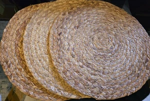 Defined Deco Woven Placemats Set of 6,14" Round Rattan Placemats,Natural Han... - Picture 1 of 1