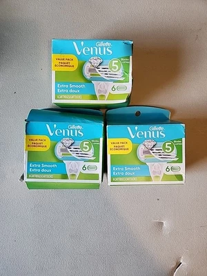 Cartuchos de afeitar Gillette Venus extra suaves - Paquete de 6, caja de recargas de 5 hojas Dmg Foto 1 de 3