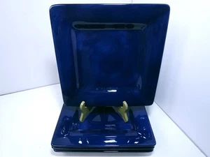 Ciao II Artimino Cobalt Square Dinner Plate Set of Four Hand-Painted Earthenware - Picture 1 of 15