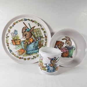 Vintage PETER RABBIT Oneida Ware Deluxe Child's CUP PLATE BOWL #3243 3101 4309 - Picture 1 of 22