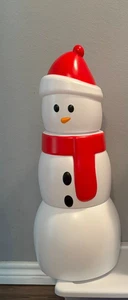 Muñeco de nieve de plástico duro decoración 3 piezas casa de Navidad apilable - Imagen 1 de 2