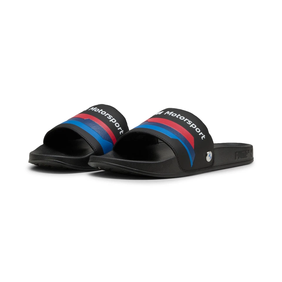 BMW Genuine M Motorsport Leadcat Graphic Unisex Mens Womens Sliders Black - Image 1 of 4