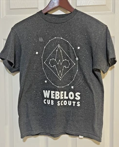 BSA Cub Scout Webelo Rank Glow In Dark T Shirt Size Youth Medium Heathered Gray - Picture 1 of 15