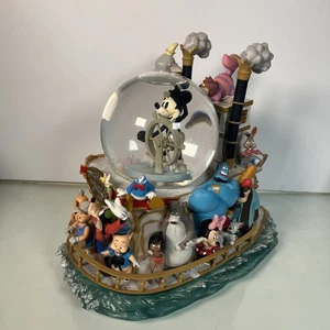 Disney Mickey Mouse 75th Anniversary Steamboat Musical Snow Globe Some Broken Pc - Picture 1 of 20