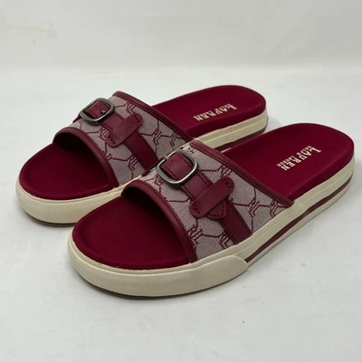 Sandalias Ralph Lauren Matty Rojo Firma Tela Elegante Mujer Talla 8.5B De Colección NUEVAS Foto 1 de 4