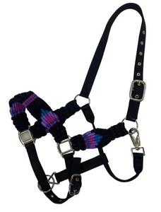 Halter de bronce de nailon Showman con mezcla de lana multihilo negro, rosa y púrpura - Imagen 1 de 1