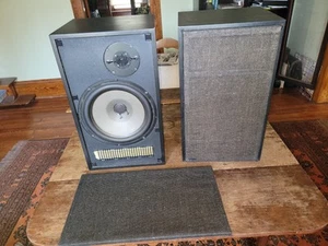 1970s Vintage DYNACO A25XL Stereo Speakers Made in Denmark - Painted Black - Picture 1 of 19