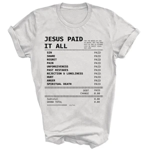 Jesus Paid It All Christian God Unisex Shirt Gift - Picture 1 of 4