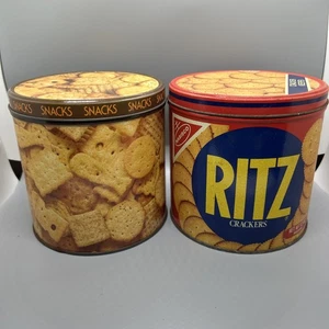 Vintage Nabisco RITZ Cracker Tin Cracker Keeper 1982 Decor Only - Picture 1 of 7