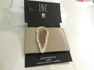 Inc International Concepts Gold-Tone Agate Faux-Leather Cuff Bracelet T524 $49 - Picture 1 of 6