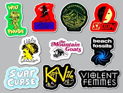 OMNI-CULT Indie Rock Vinyl Sticker Lot (10 Pack) SET 6 surf curse kurt vile mountain goats