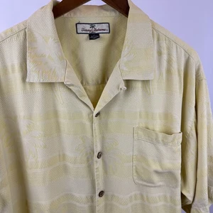 Tommy Bahama Mens XL Short Sleeve 100% Silk Button-Up Yellow - Picture 1 of 5