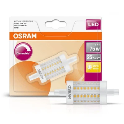 Osram LED Leuchtmittel Star 78mm Stab 8W = 75W R7s 1055lm warmweiß 2700K DIMMBAR - Bild 1 von 4