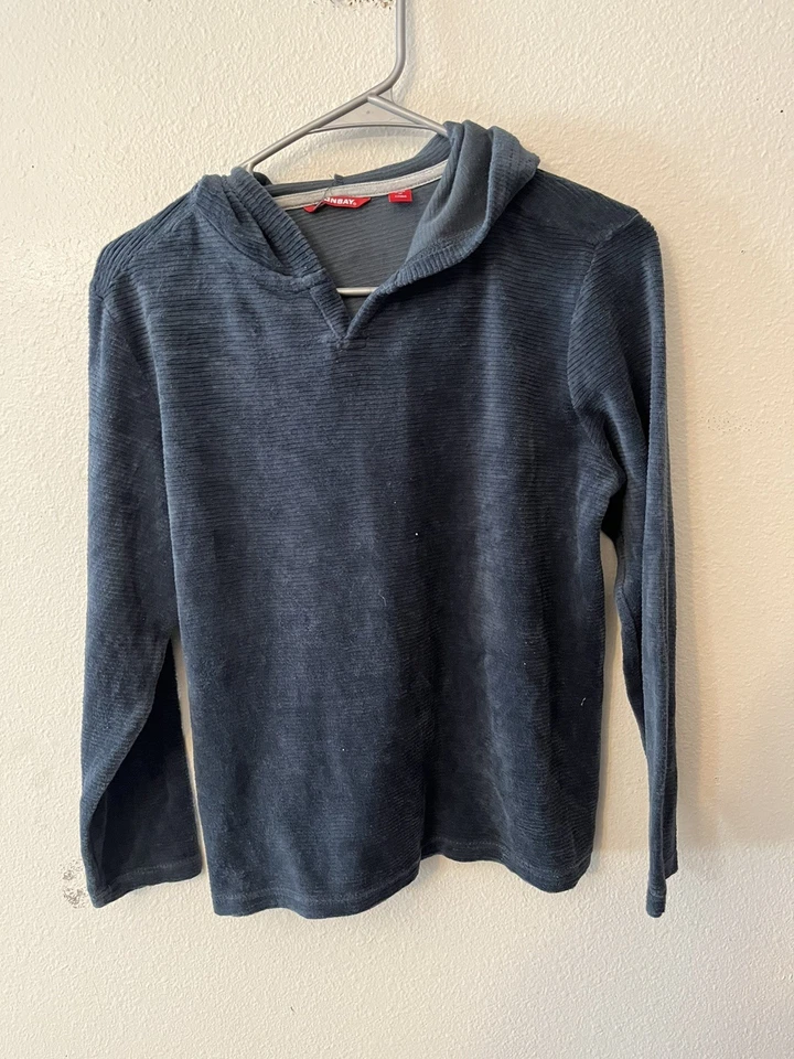 Moletom com capuz Union Bay azul meninos tamanho médio 10-12 veludo - Imagem 1 de 3