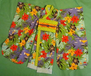 Bright Tropical Floral Print Ankle Length Kimono for 36" Fashion Dolls MYCS06 - Picture 1 of 8