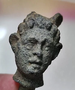 Antigua cabeza romana de mercurio de bronce/peltre/dios. ¡Muy raro!¡! - Imagen 1 de 13