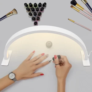 Luz de media luna LED arte en uñas salón de belleza cuidado de la piel escritorio luz ajustar brillo - Imagen 1 de 14