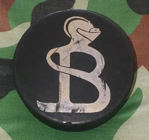 NORTH BATTLEFORD BARONS VINTAGE OFFICIAL HOCKEY PUCK MADE IN CZECHOSLOVAKIA 🇨🇿 - Picture 1 of 8