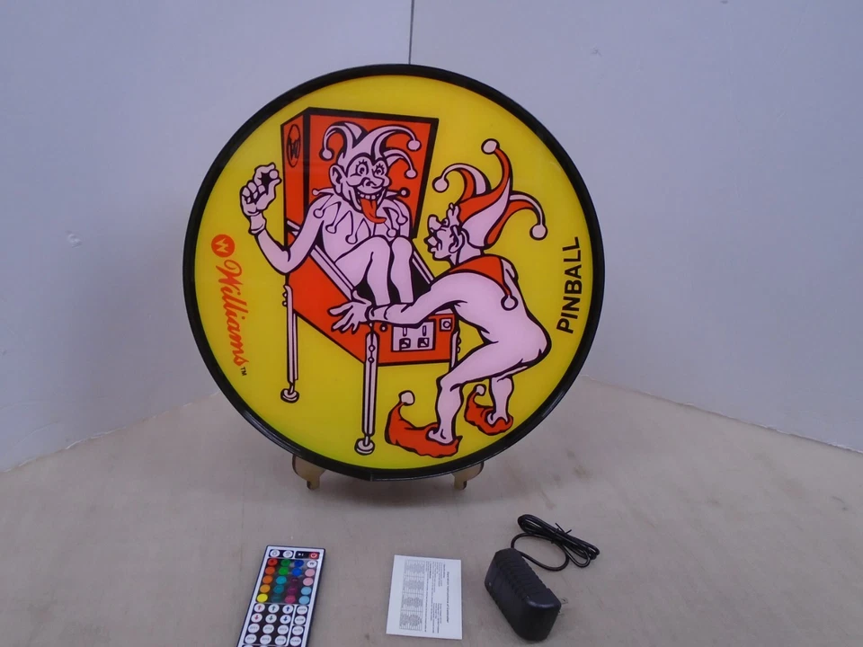 Jokerz jugando pinball 15 pulgadas redondo LED pared pantalla caja de luz Foto 1 de 4