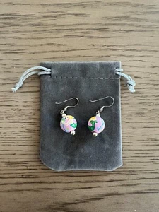 Angela Moore Mermaid Magic on Blue Classic Bead Dangle Earrings - Picture 1 of 1