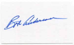 Bob Anderson Signed 3x5 Index Card Autographed Signature MLB Chicago Cubs - Picture 1 of 2