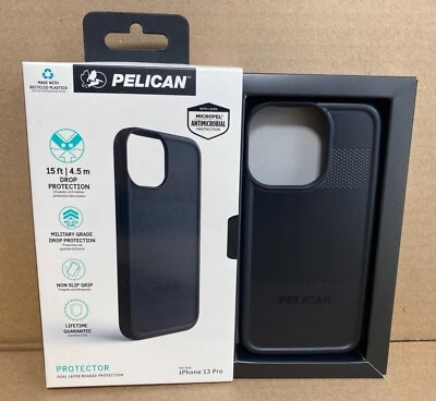 Pelican Protector iPhone 13 Pro Case Black Slim Dual Layer Non Slip Grip - Image 1 of 4