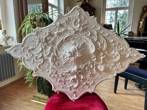 Stucco-wunderschöne große 133x90cm Barock Rosette Stuckrosette 100-323 Stuckgips - Bild 1 von 5