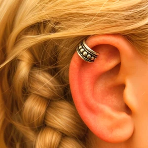 Viking Ear Cuff Shield 925 Sterling Silver Norse Odin Earring Helix Jewellery - Picture 1 of 19