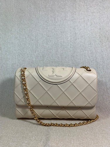 NUOVA borsa Tory Burch Soft Fleming nuova pelle crema convertibile tracolla tracolla