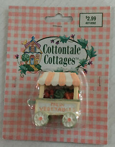 Cottontale Cottages Easter Figurine Accessory Fresh Vegetables Cart New Vintage