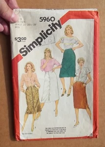ANTIQUE PATTERN (803), SIMPLICITY 5960, MISSES’ SET OF SKIRTS, SIZE 10-14, 1983 - Picture 1 of 5