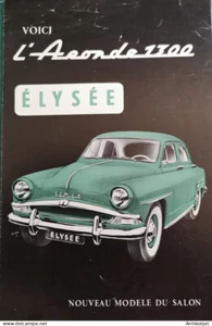 Simca Aronde 1300 ELYSEE Catalogue (Caractéristiques techniques) 1950 - Picture 1 of 2