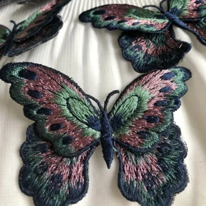 Butterfly Embroidered Applique Double Layer Sew On Patch For Clothes, Skirt 2PCS - Picture 1 of 1