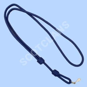 Cordón Silbato Azul Sedoso, Cordón Plisado con Gancho Cromado - Imagen 1 de 2
