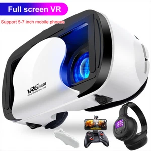 Virtual Reality VR Headset 3D Glasses With Goggles for Android Samsung iPhone - Picture 1 of 12